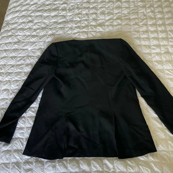 Theory black wool blend collarless Medora Hydric blazer - Picture 6 of 11